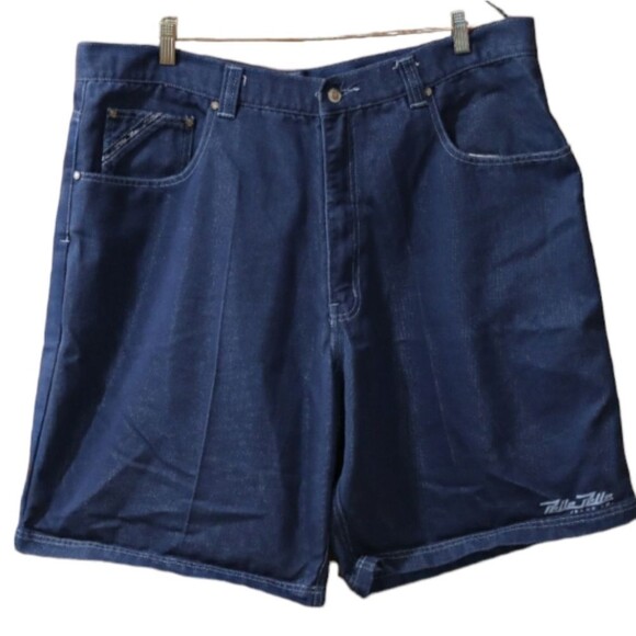 Pelle Pelle 90s Blue Denim Streetwear Hip Hop Baggy Jean Shorts 44 - Picture 1 of 13